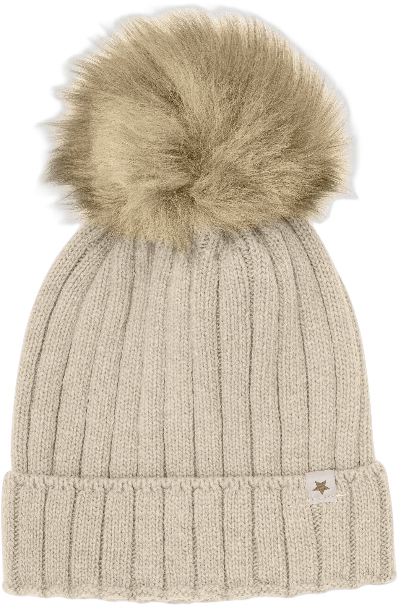 Hat Knit Alpaca Pompom