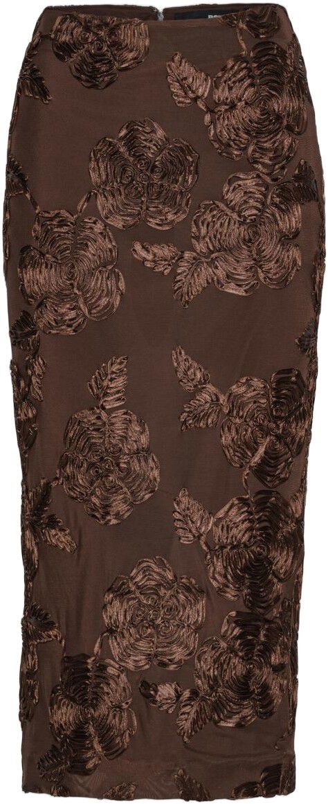 FLOWER MESH PENCIL SKIRT