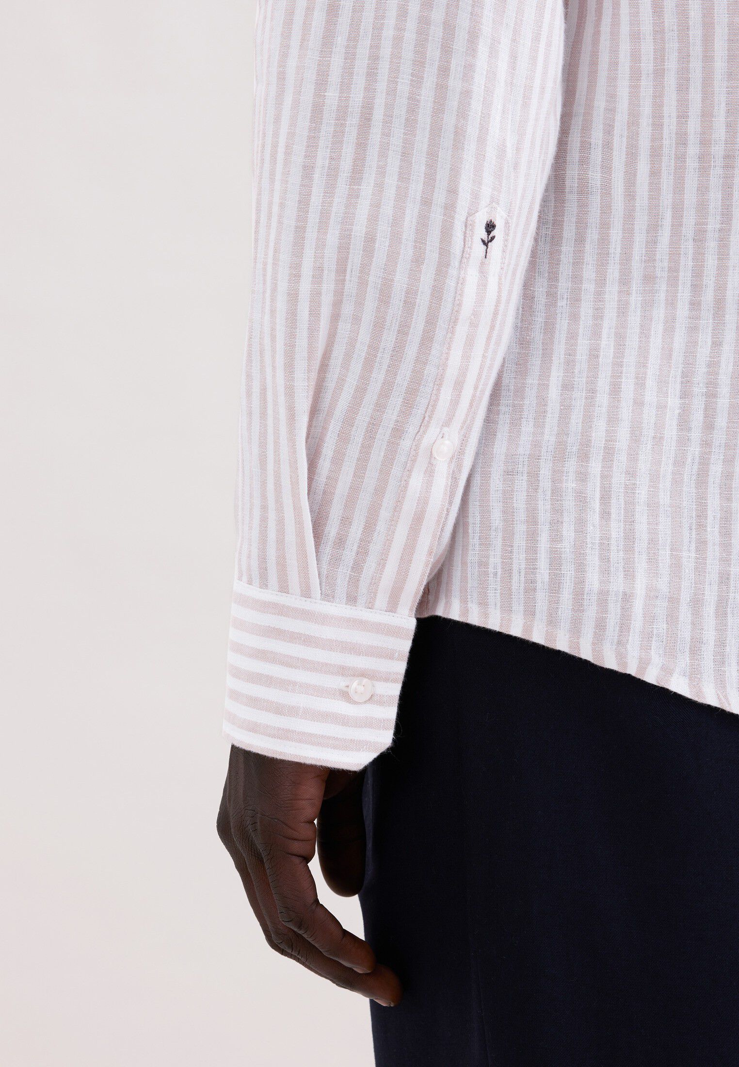 Linen shirt Slim 1/1 Kent-Collar Stripes