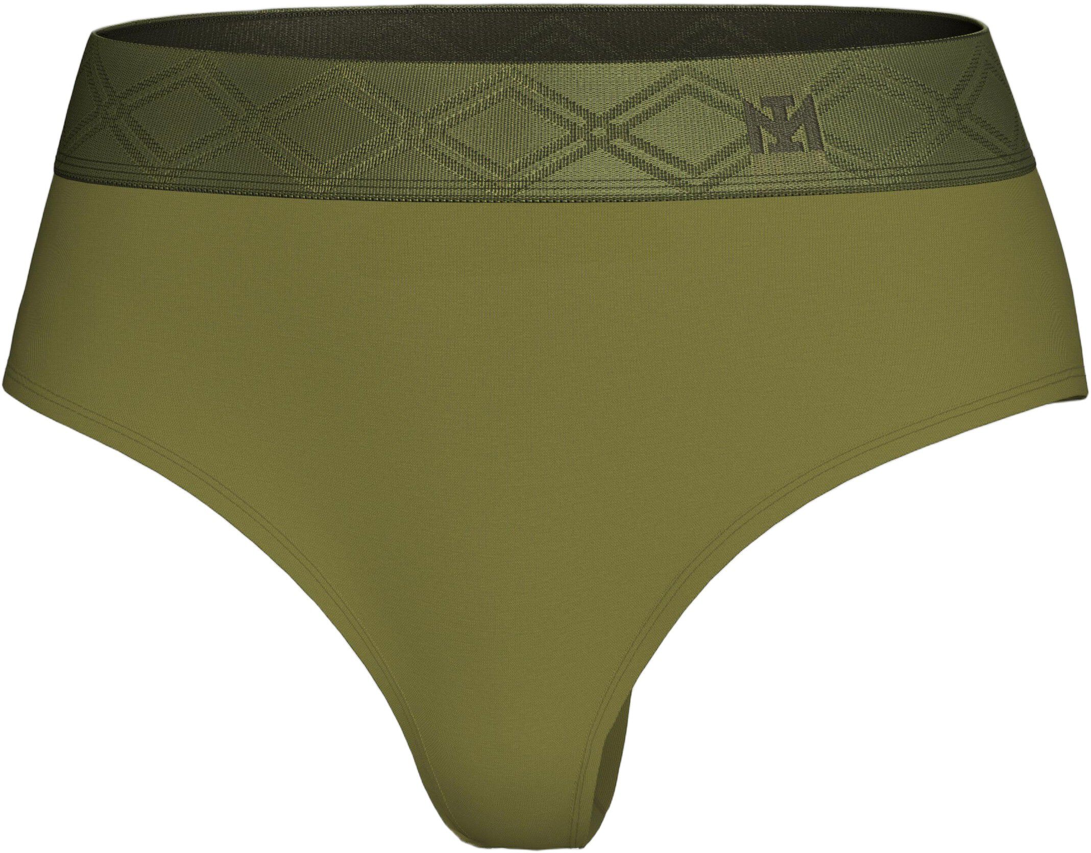 Thong with elastic waistband