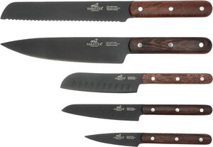 Knivsett Phenix 5 deler Svart/Tre