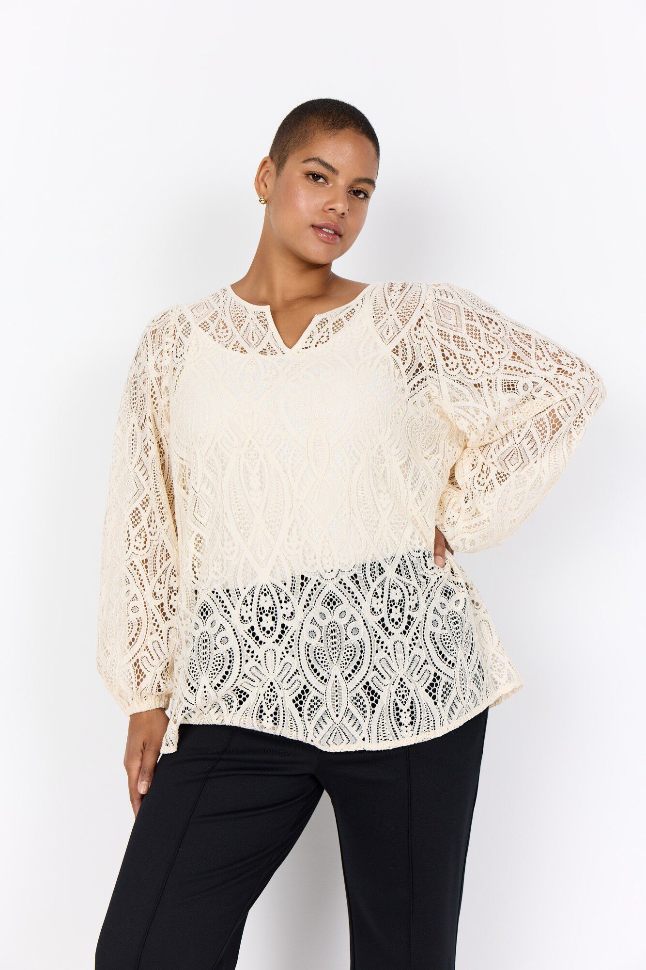 Curvy WA-NELA 2 Bluse Creme