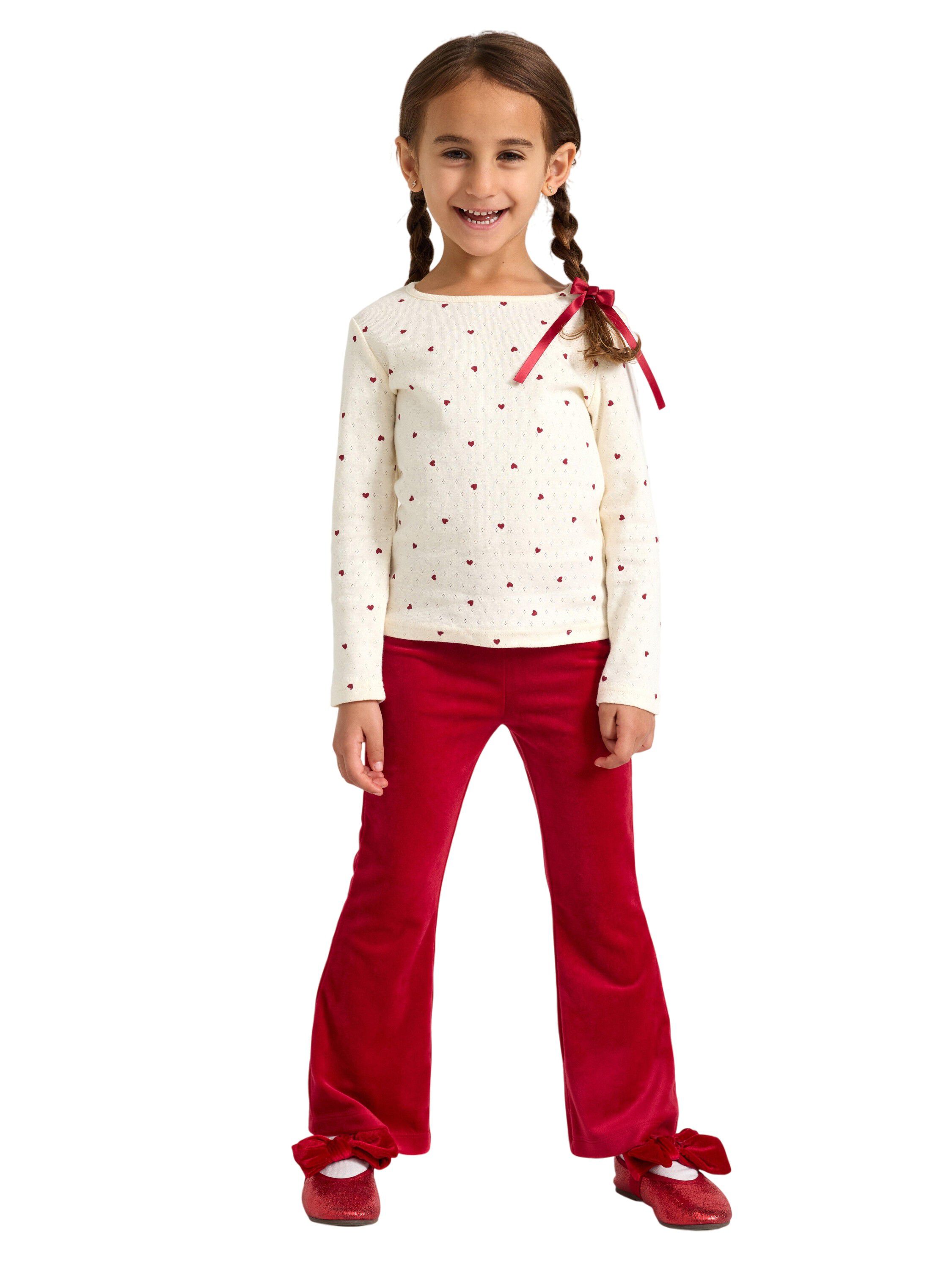 Long-sleeved top in soft cotton wit