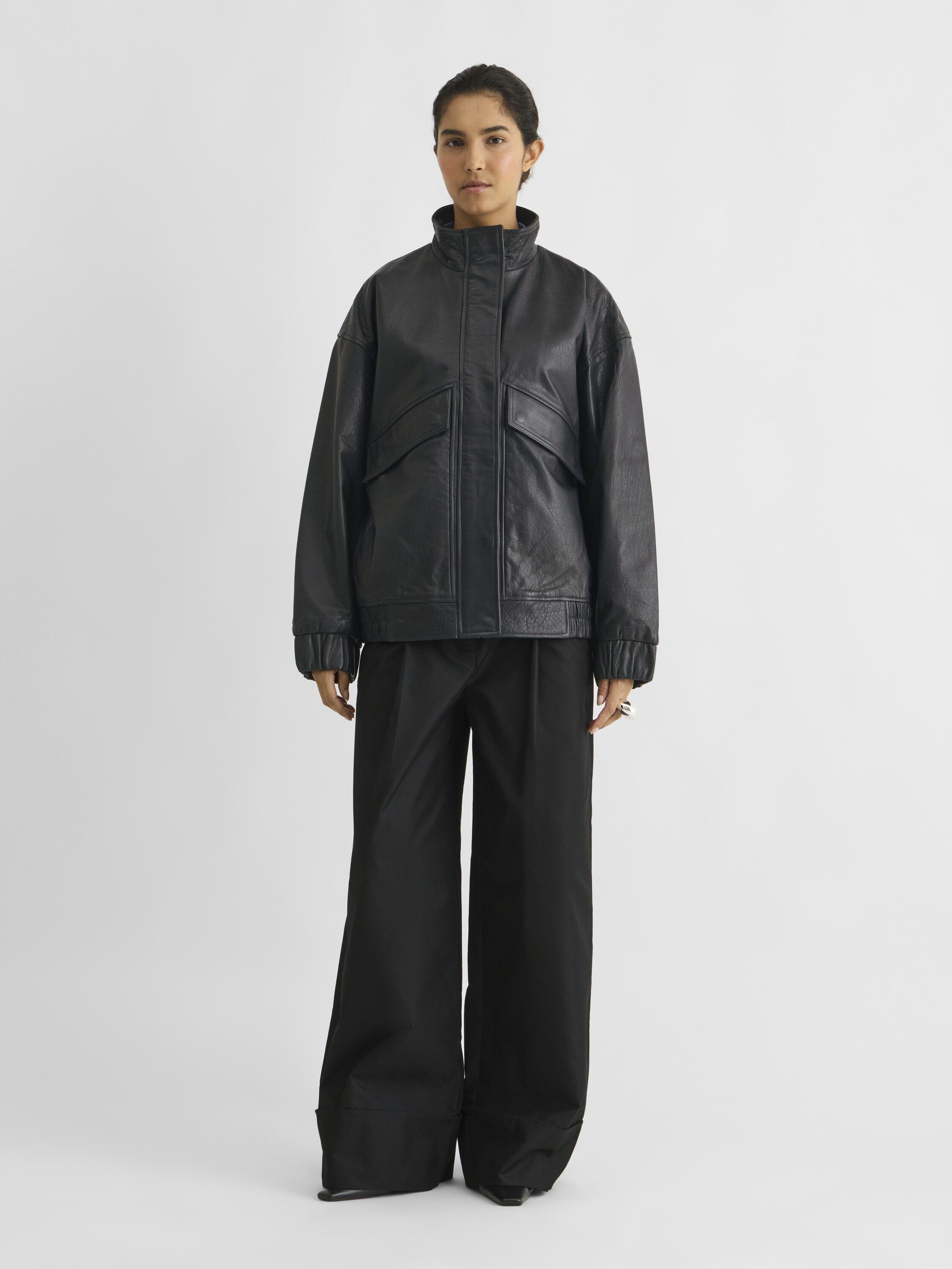 Rousimone L/S Oversized Leather Jacket/1