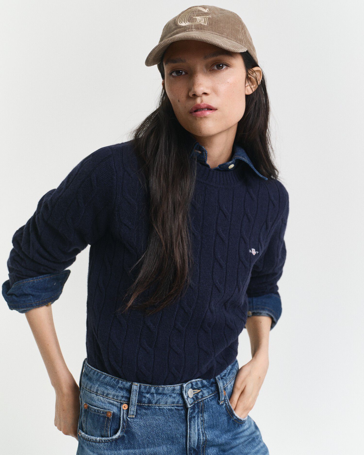 LAMBSWOOL CABLE C-NECK