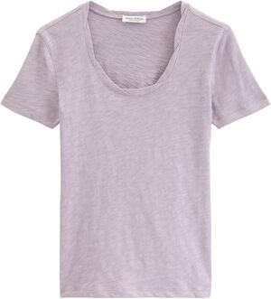 T-shirt, deep round neck twisted