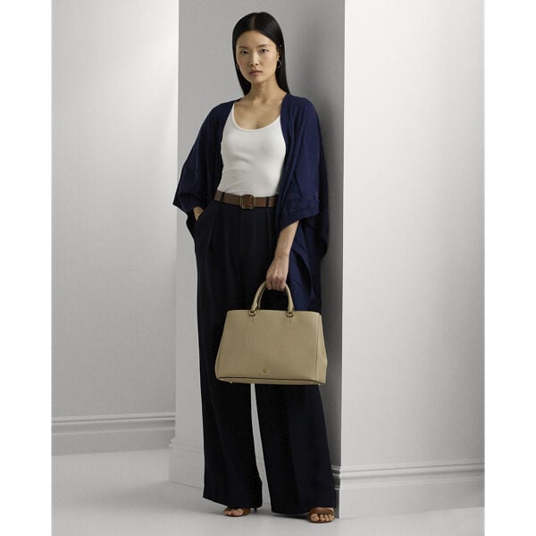 Crosshatch Leather Large Hanna Satchel