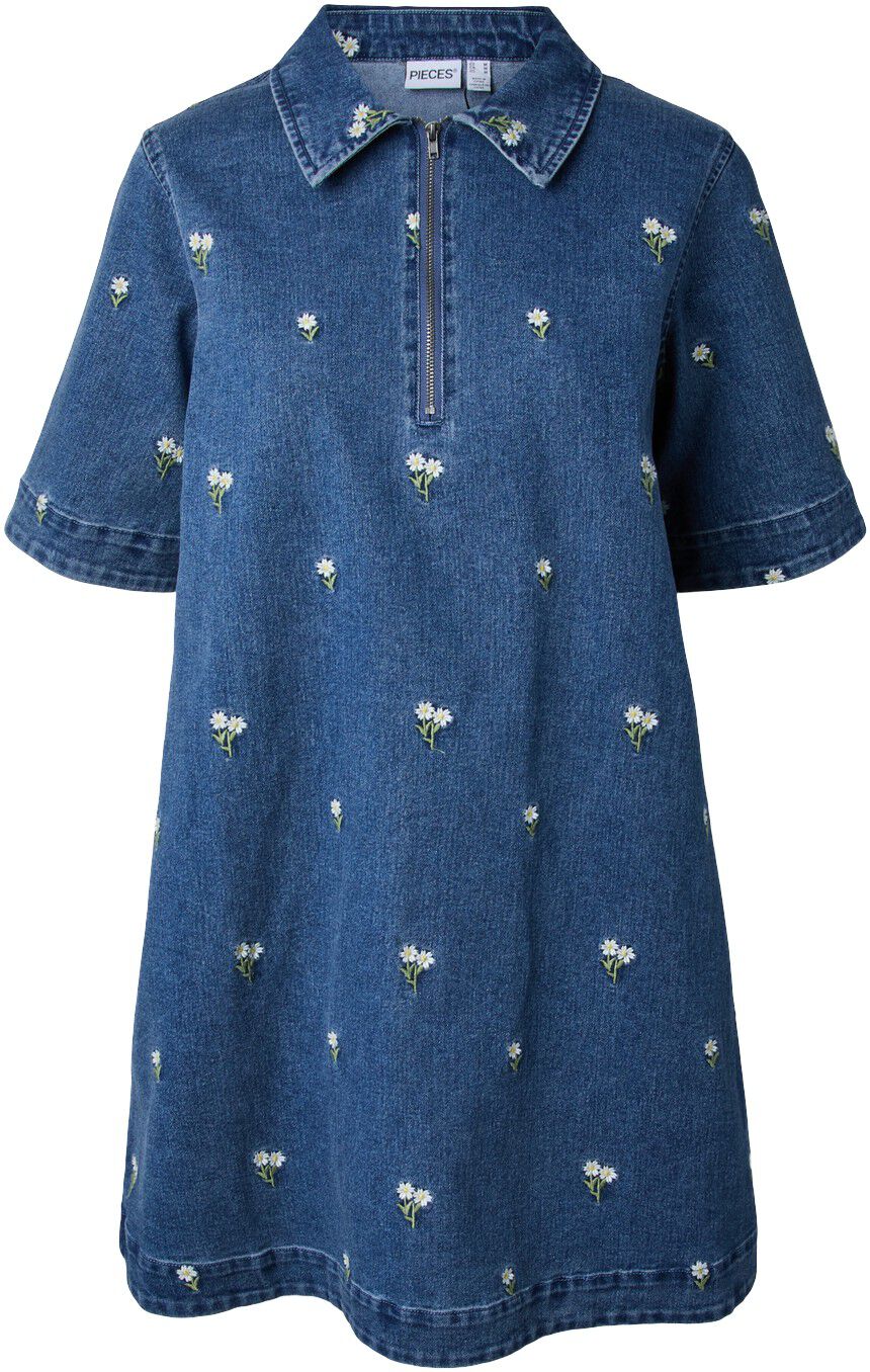 Pcflora Ss Denim Emb Dress