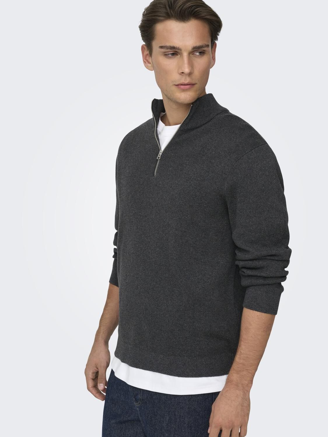 Onsting Life Reg Half Zip Knit Noos