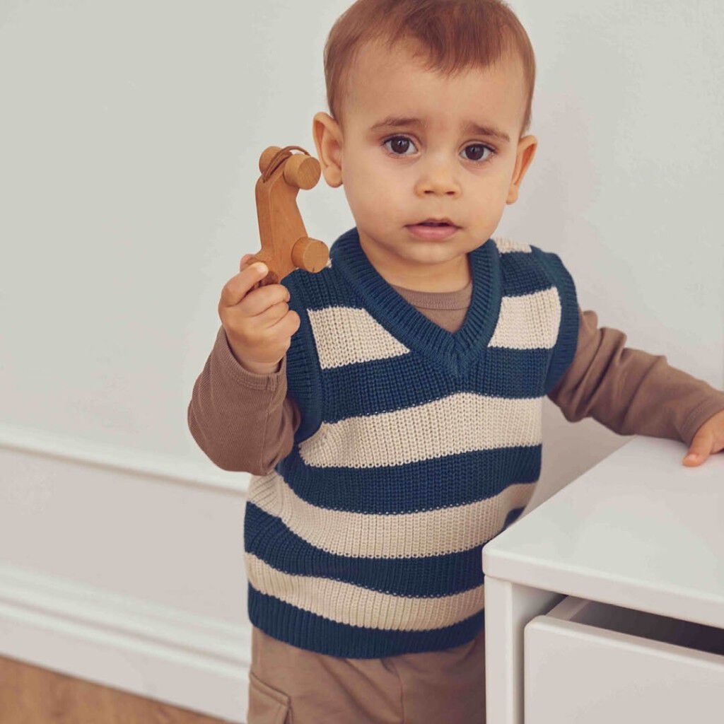Strikket Stripe Vest Baby