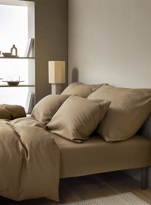 Harmoni stonewashed pudebetræk gylden beige