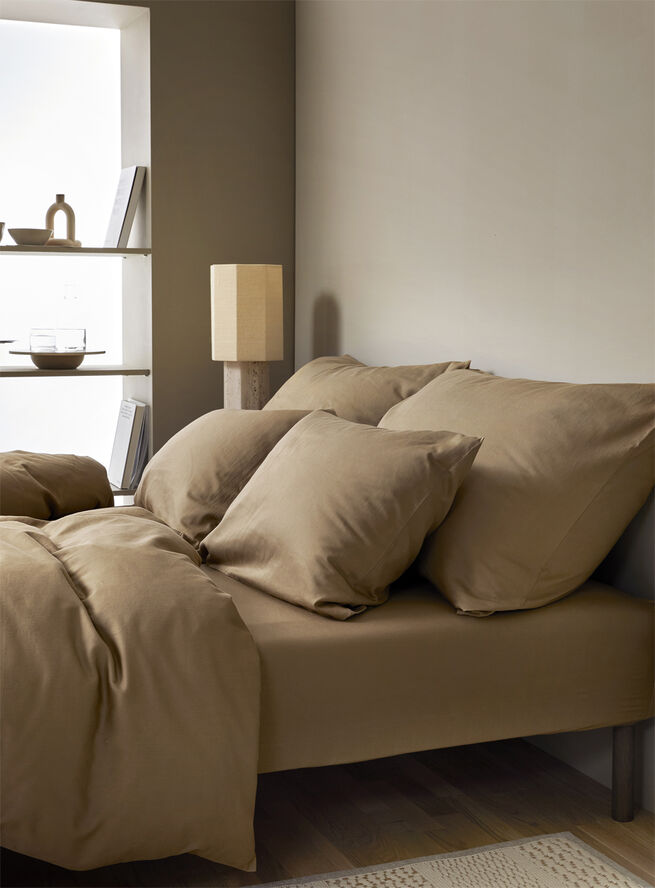 Harmoni stonewashed pudebetræk gylden beige