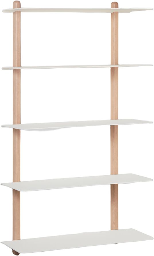 Nivo hylde stor E lys eg/ hvid