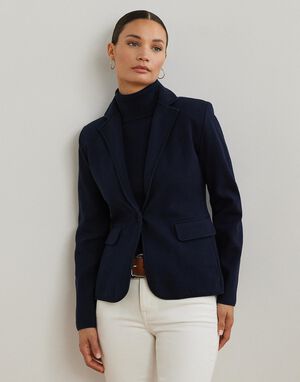 Cotton-Blend Sweater Blazer