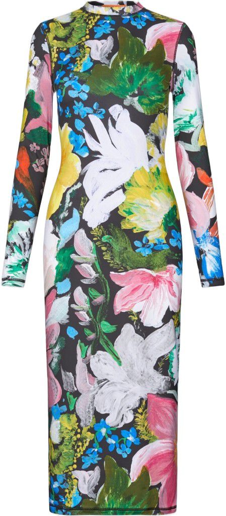 Gathered Long Sleeve Midi Dress, 2244 Stocking Jersey