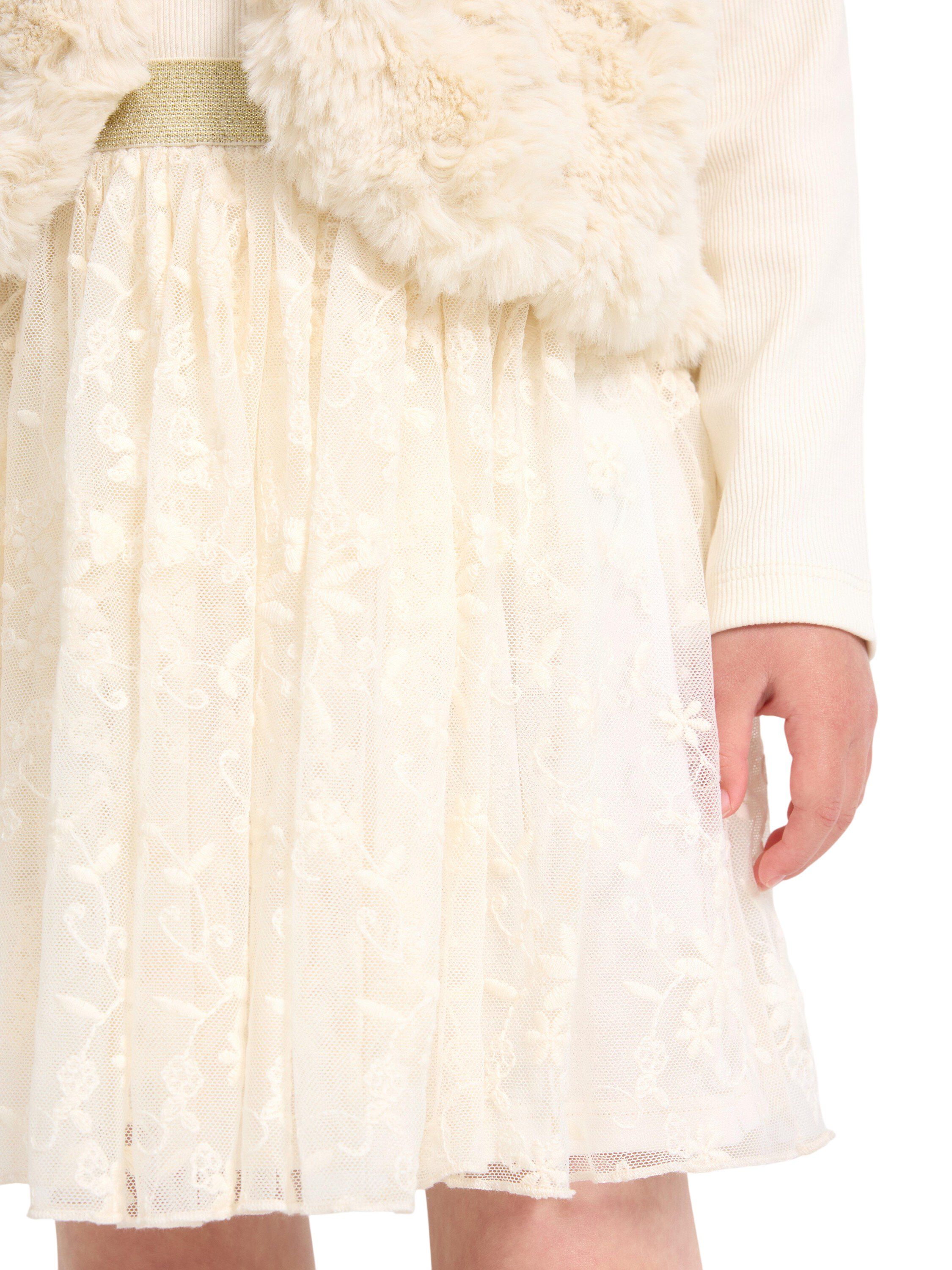 Jersey skirt with sheer lace and a