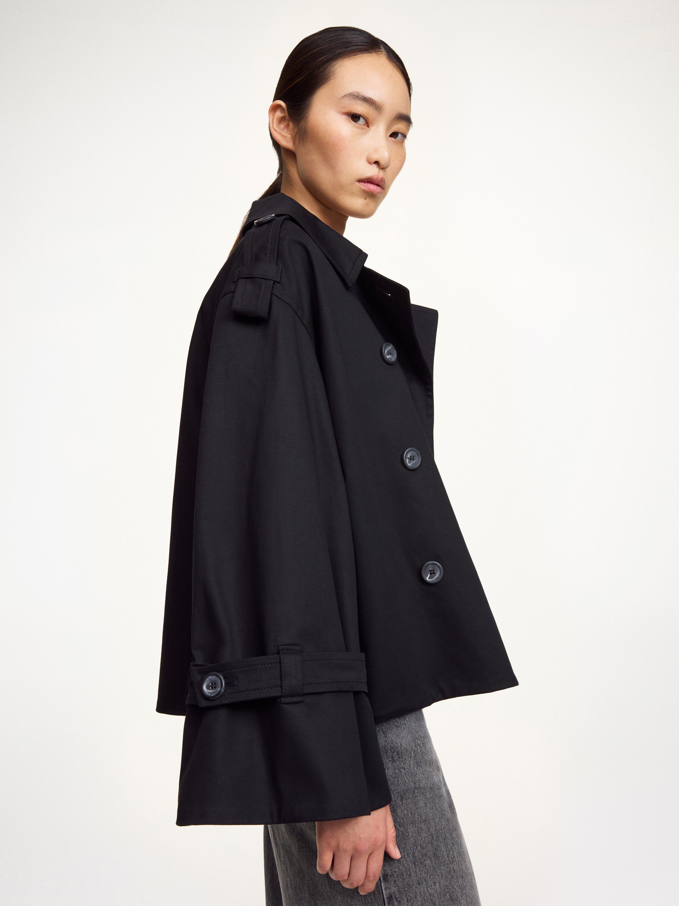 Alisandra kort trenchcoat