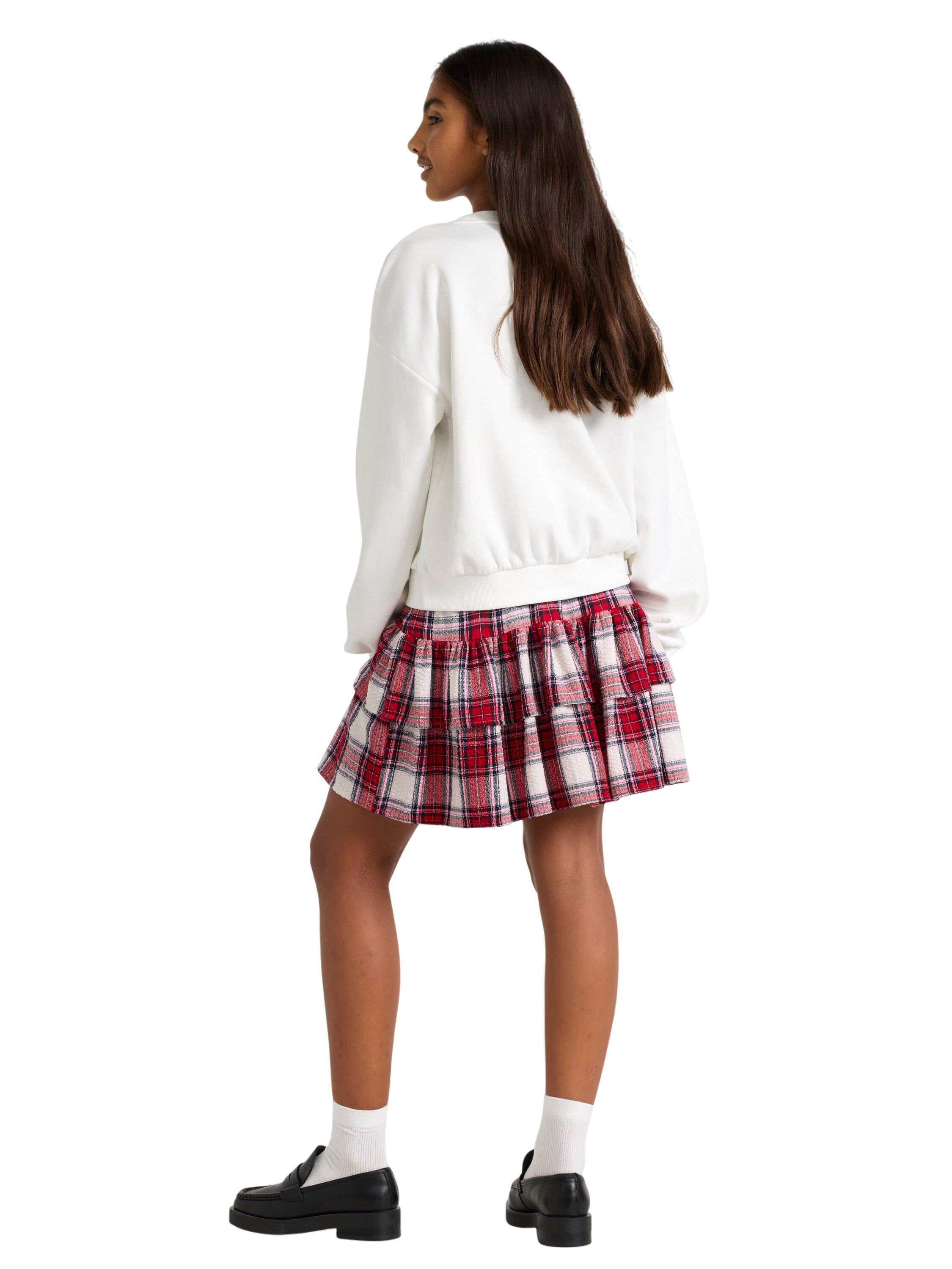 Vevd skj&oslash;rt med volanger og elastis