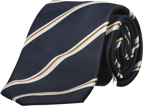 Polyester tie with stripe 7 cm
