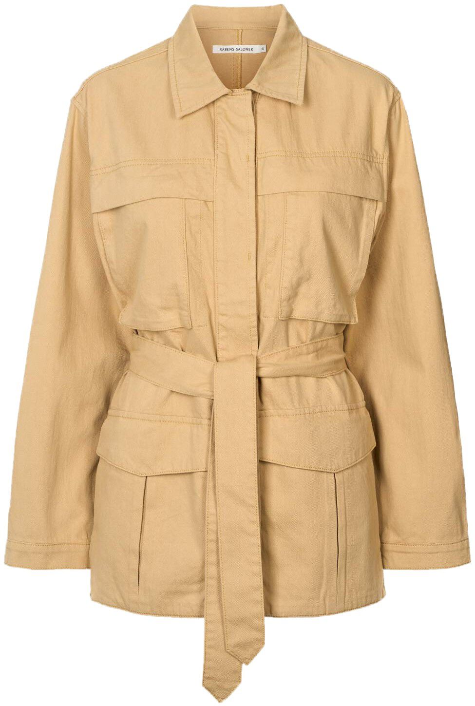 Texture canvas belted jacket - Sien
