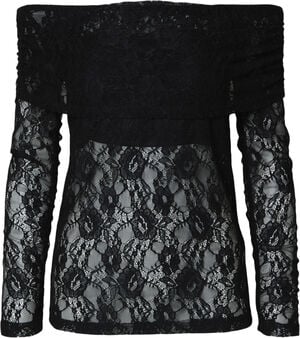 SLFMISTA LS T-NECK REVERSIBLE LACE