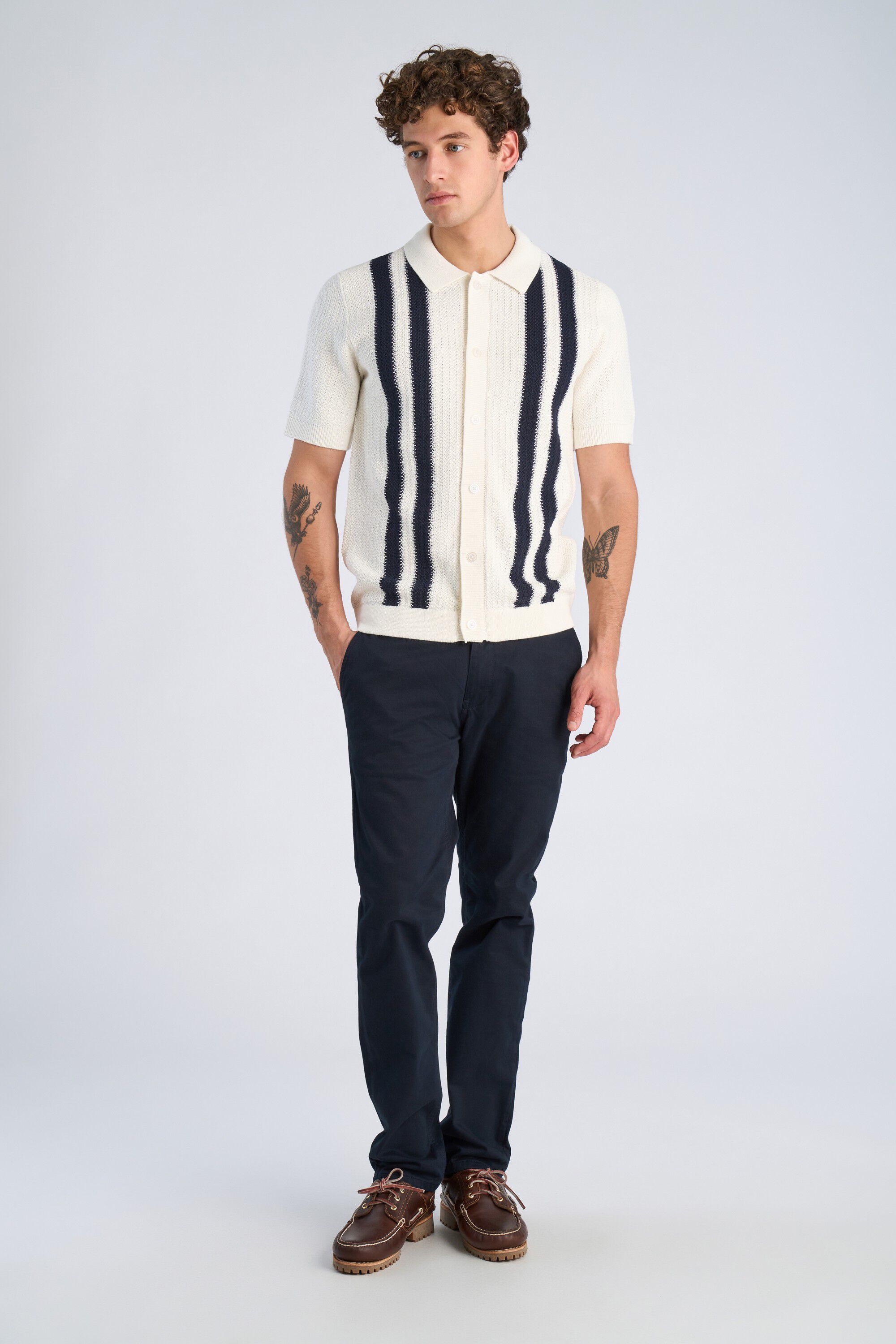 Knitted polo cardigan