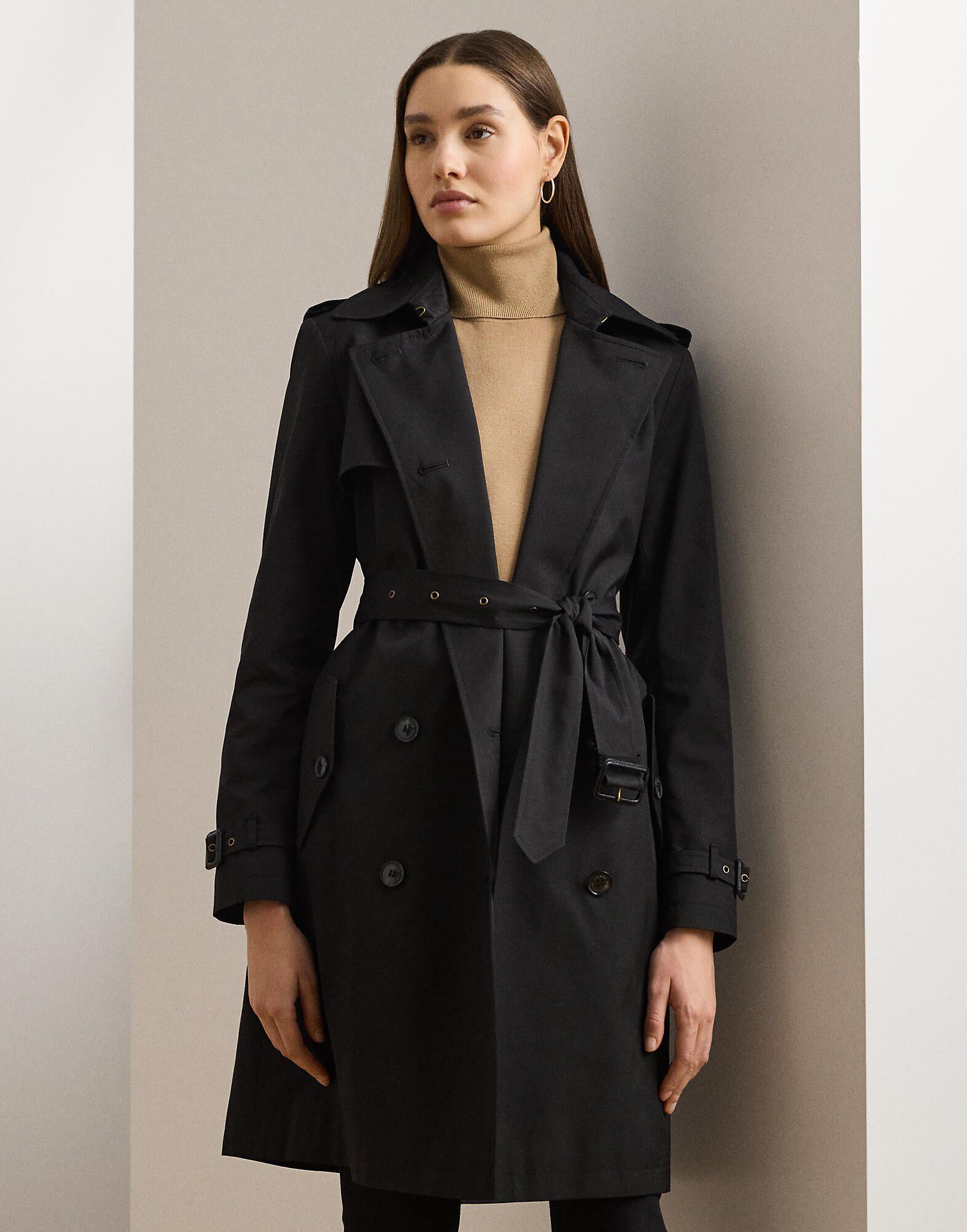 Double-Breasted Cotton-Blend Trench Coat