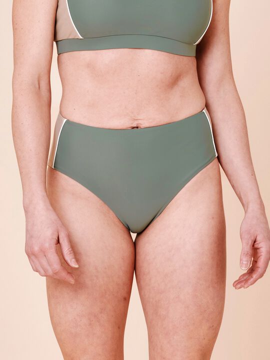 Ubud Colorblock high-waisted bikini bottom - Nero