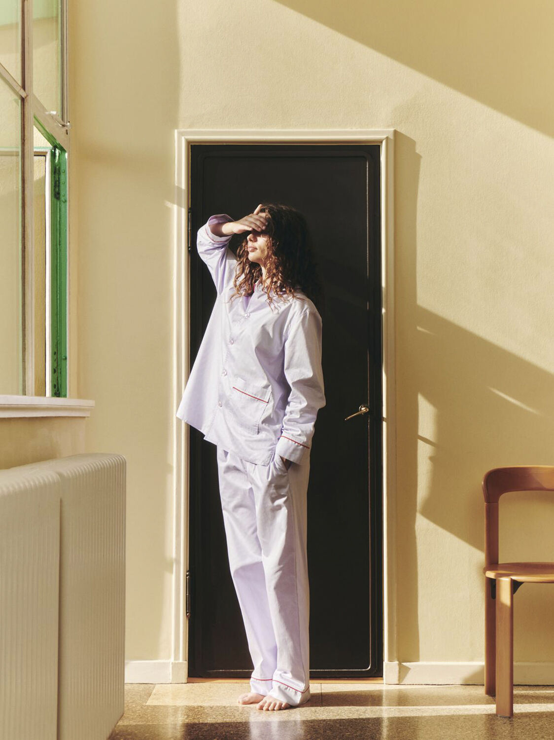 Outline Pyjama L/S Shirt-XS/S-Laven