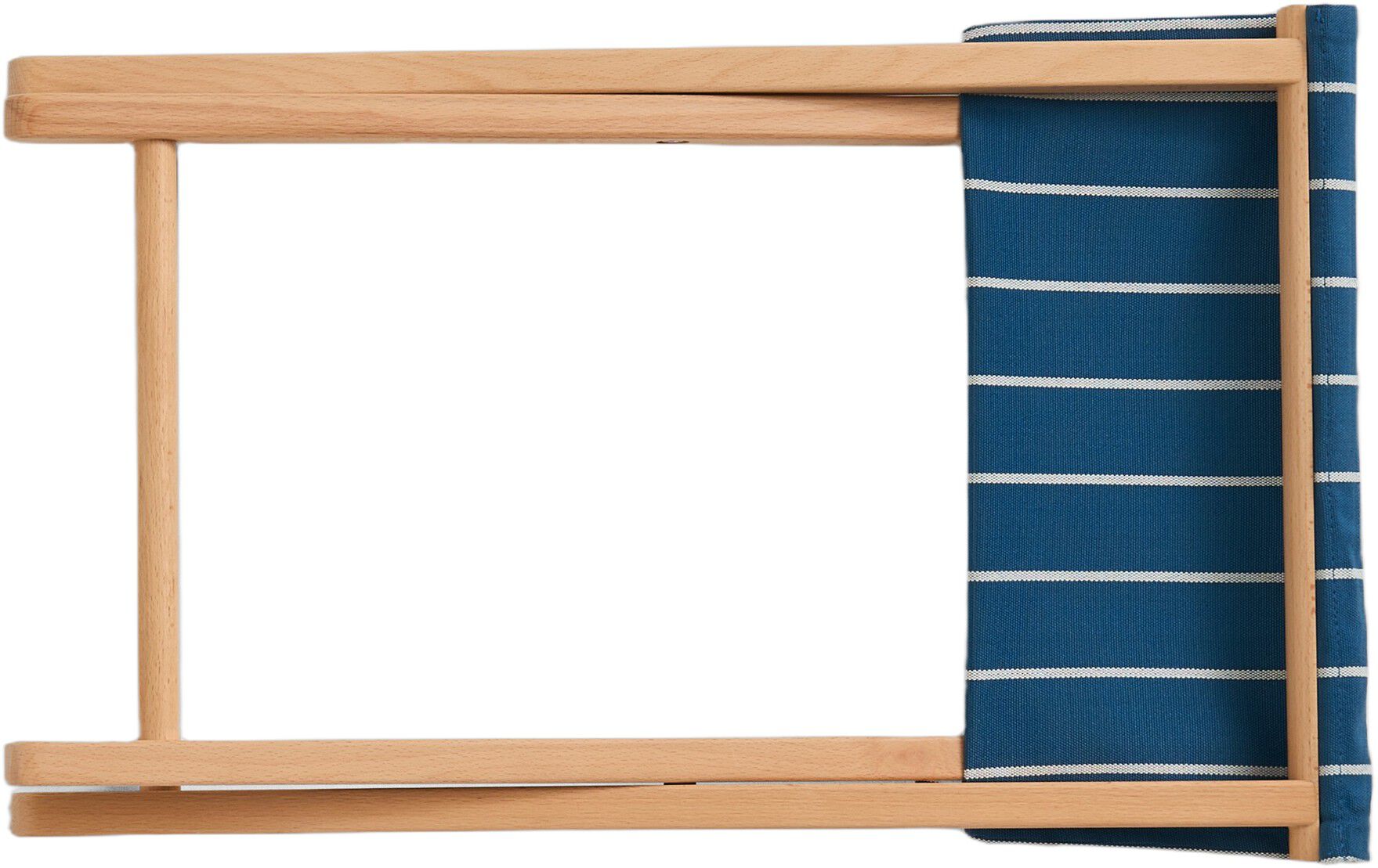 Outdoor Market Folding Stool - Blue with beige stripe -