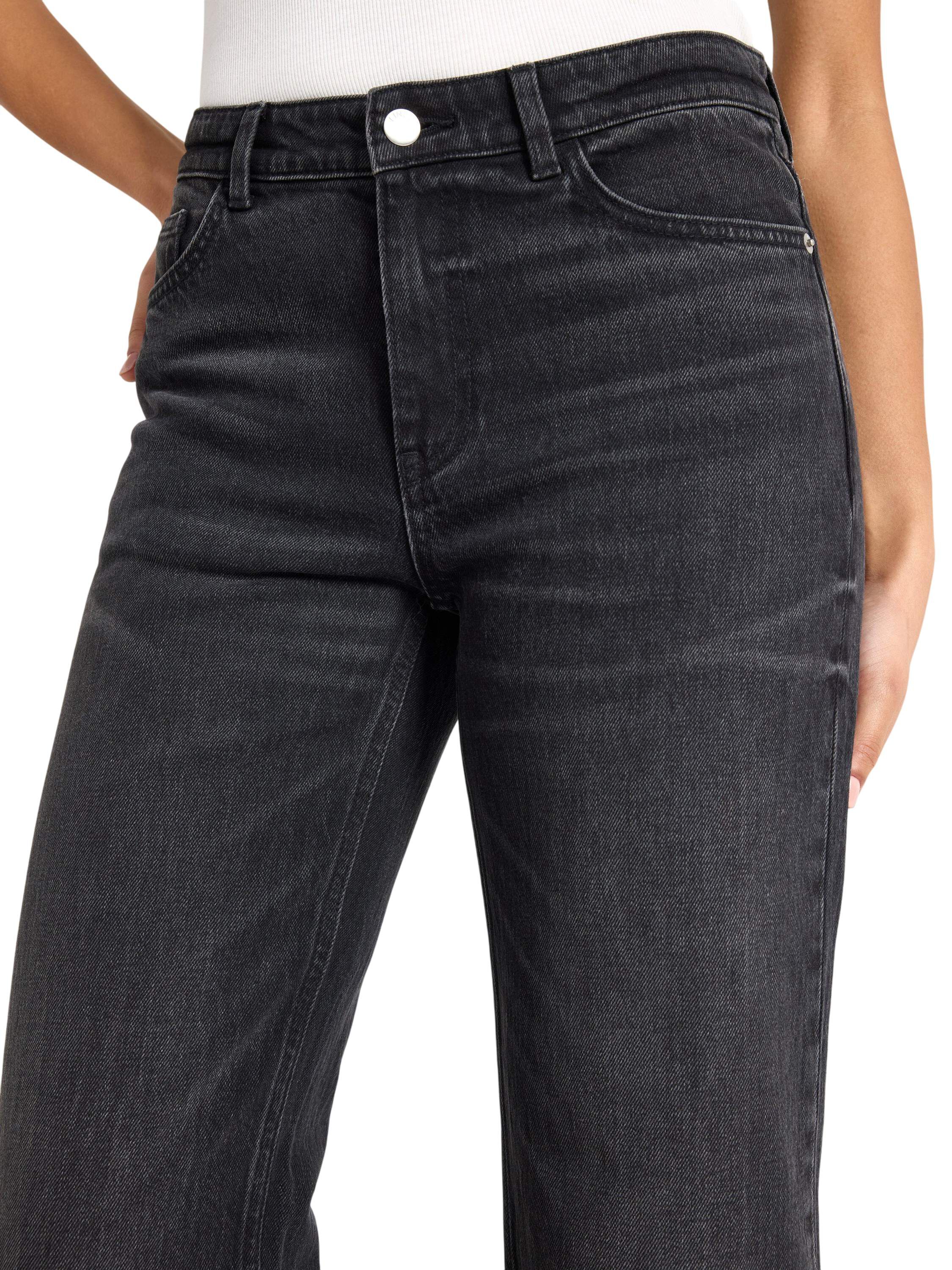 Jeans med medelh&ouml;g midja i bomullsd