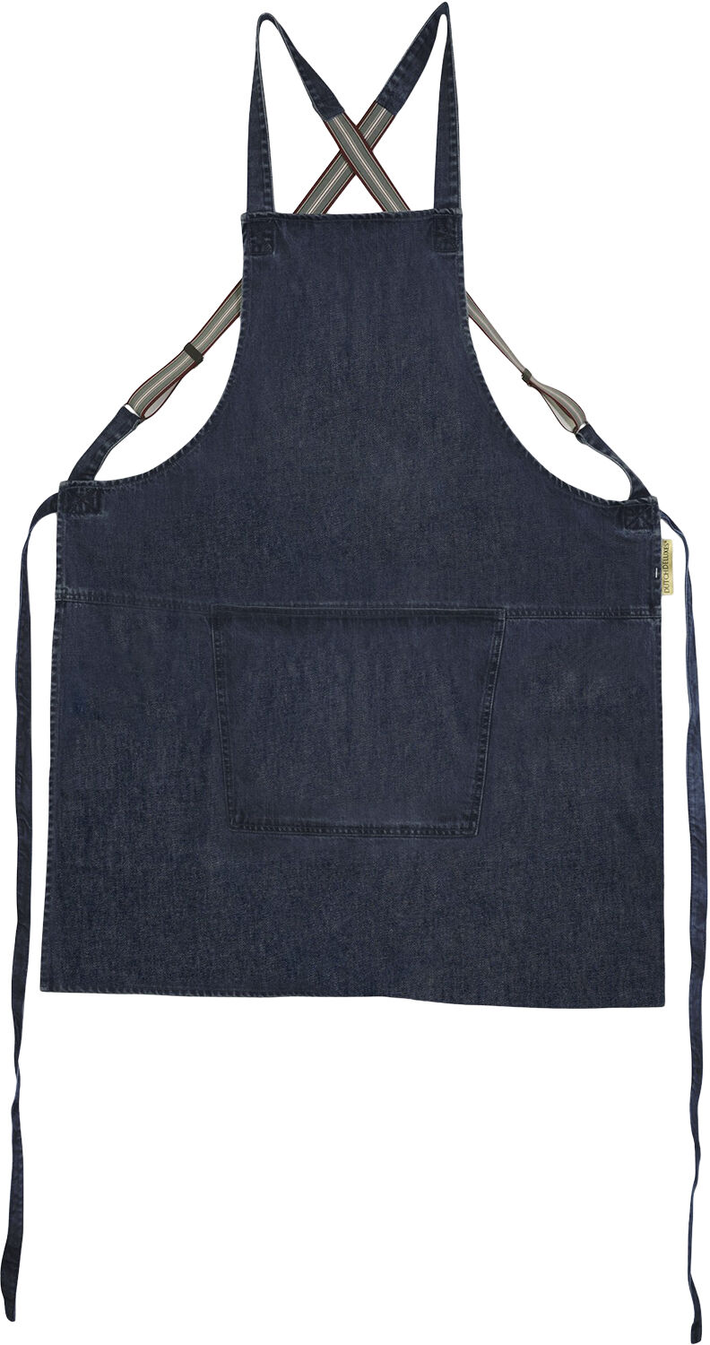 Suspender Series Apron, Denim Brut