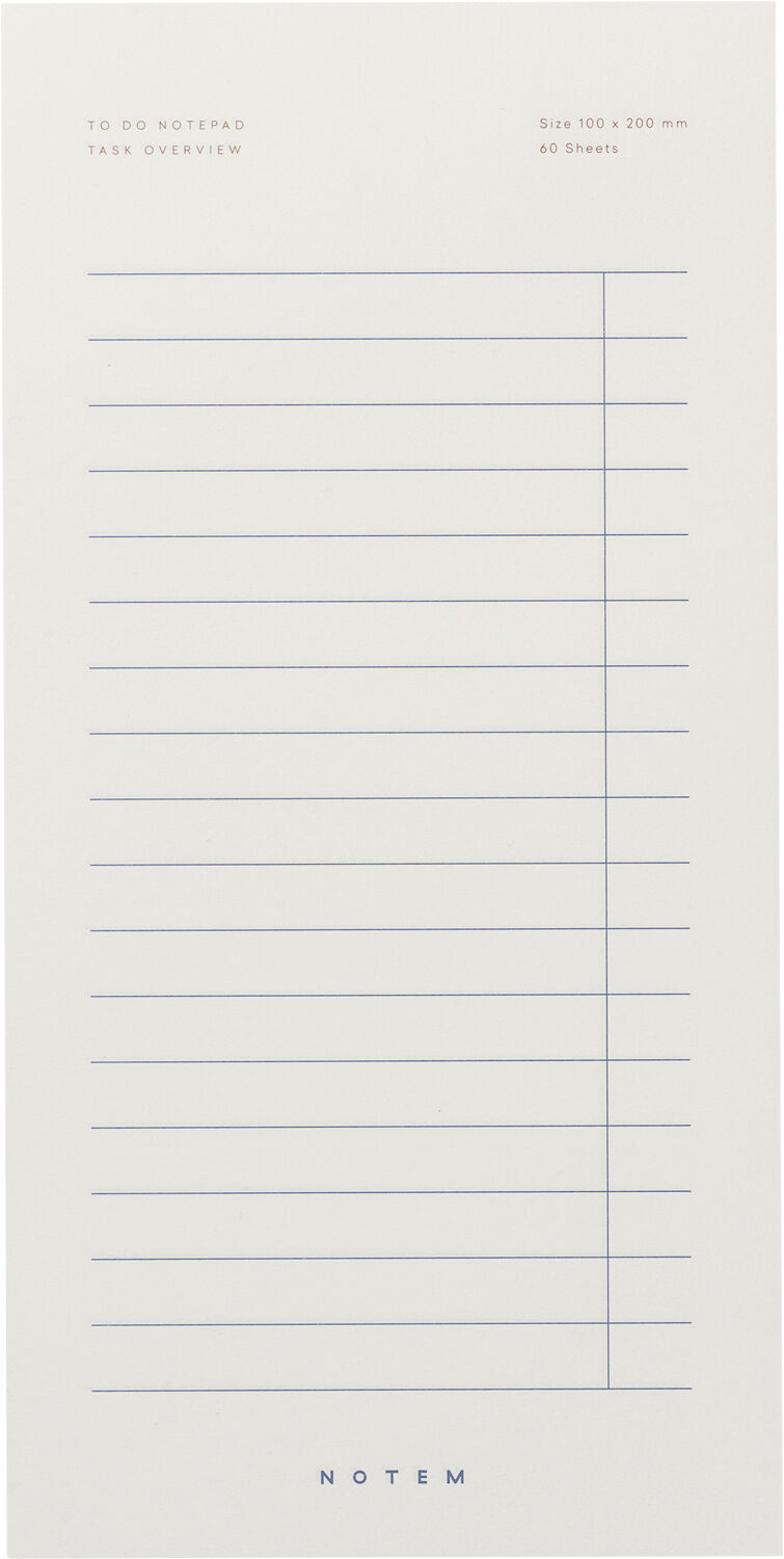 Huskeliste blok, hvid og navy