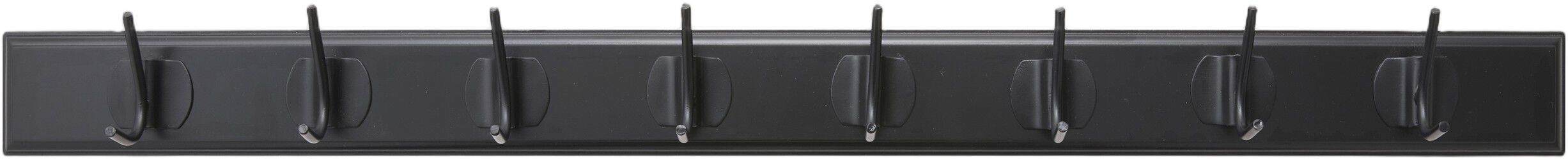 EDGY coat rack, 8 hooks - black w. black finish