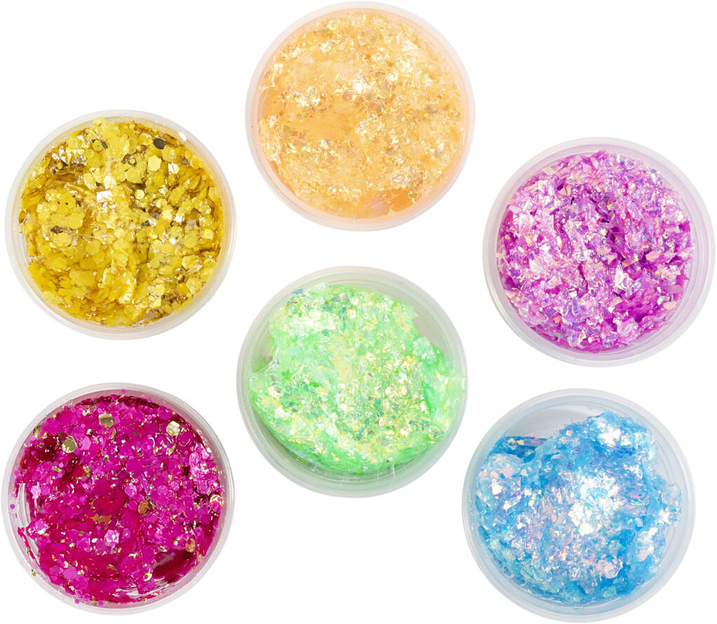 Glitter Clay, 6x20ml.