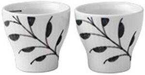 Black Fluted Mega Egg Cup, 5 cm, 2-pack