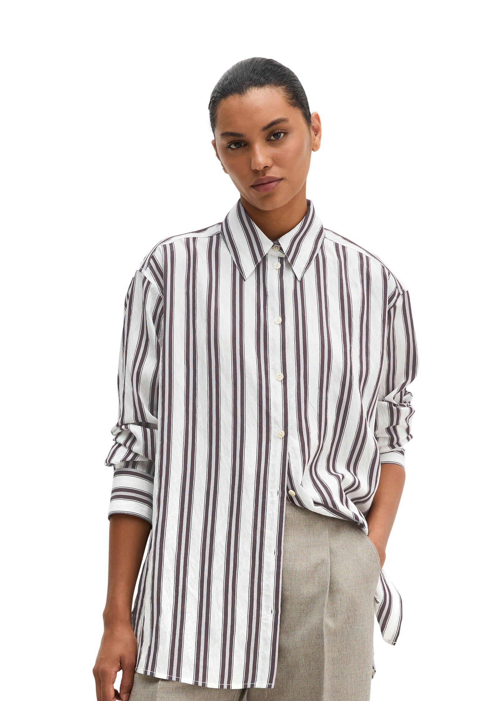 Woven Blouses, LSL, Y/D Stripes