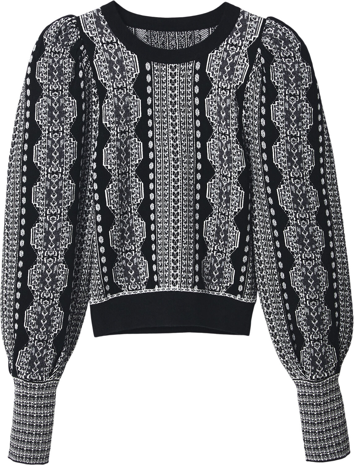 Jumper with balloon sleeves and borders