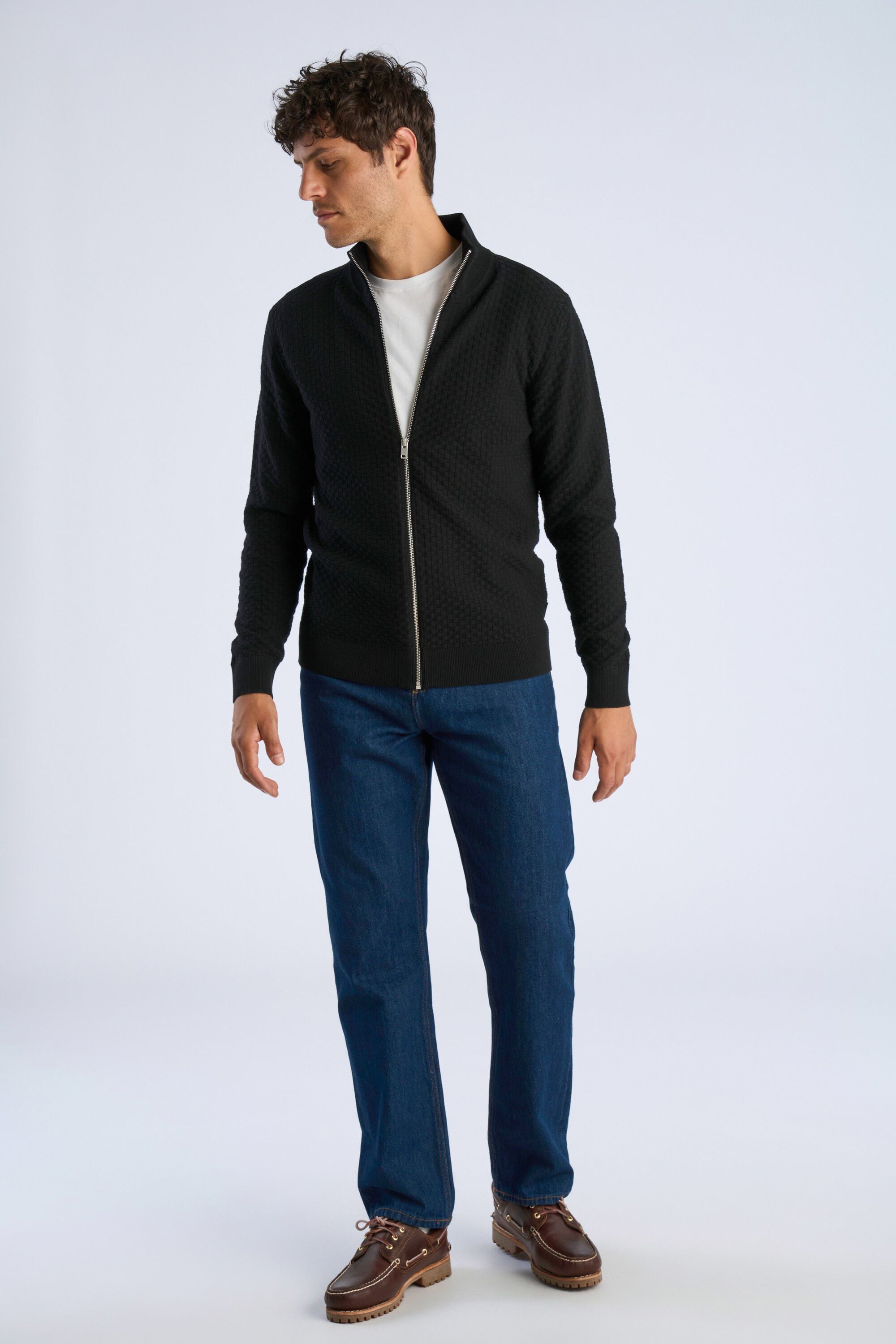 Knitted zip cardigan