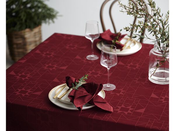 Duk 140x320 Star Damask Red