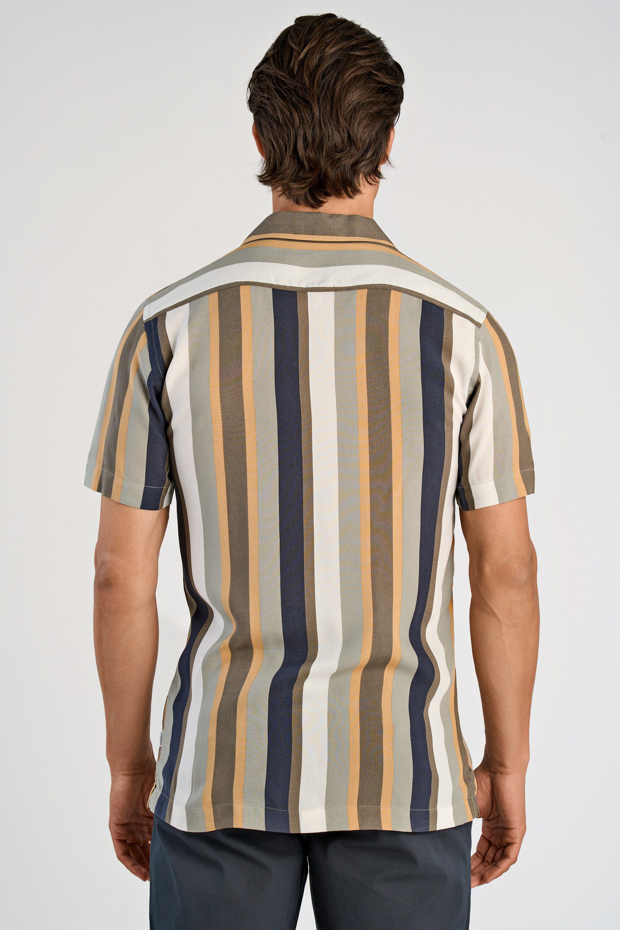 Bold stripe viscose shirt S/S