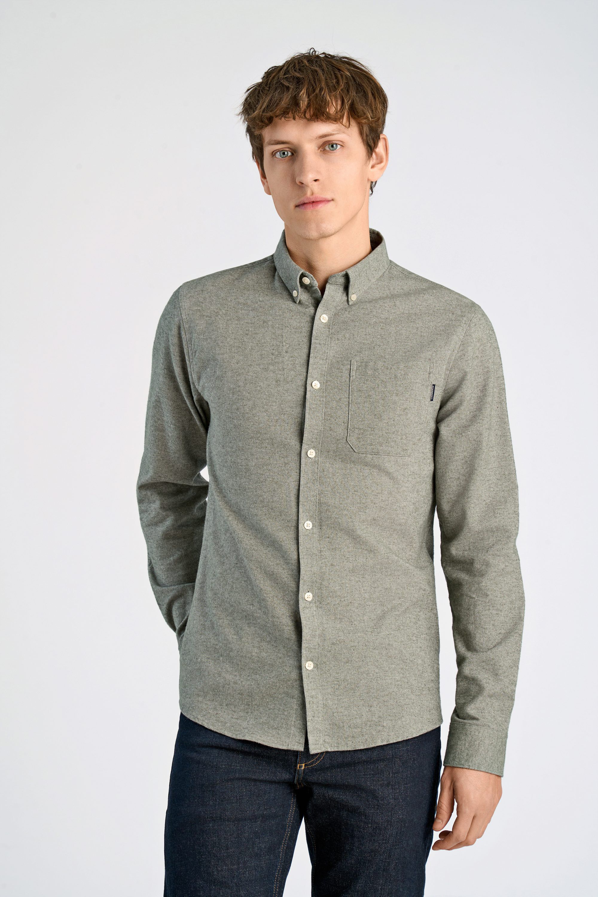 Brushed twill shirt L/S