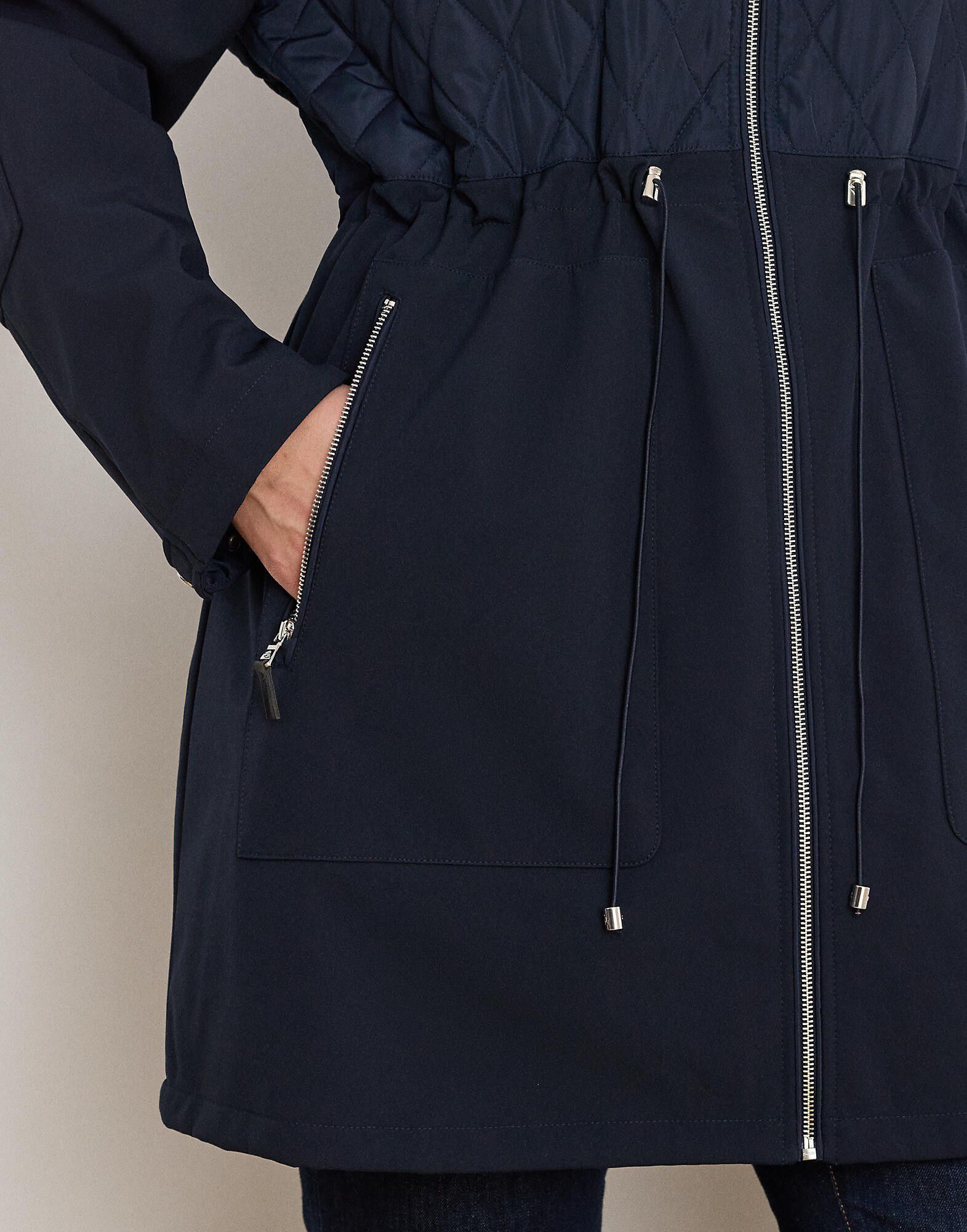 Hooded Diamond-Quilted Mockneck Jacket