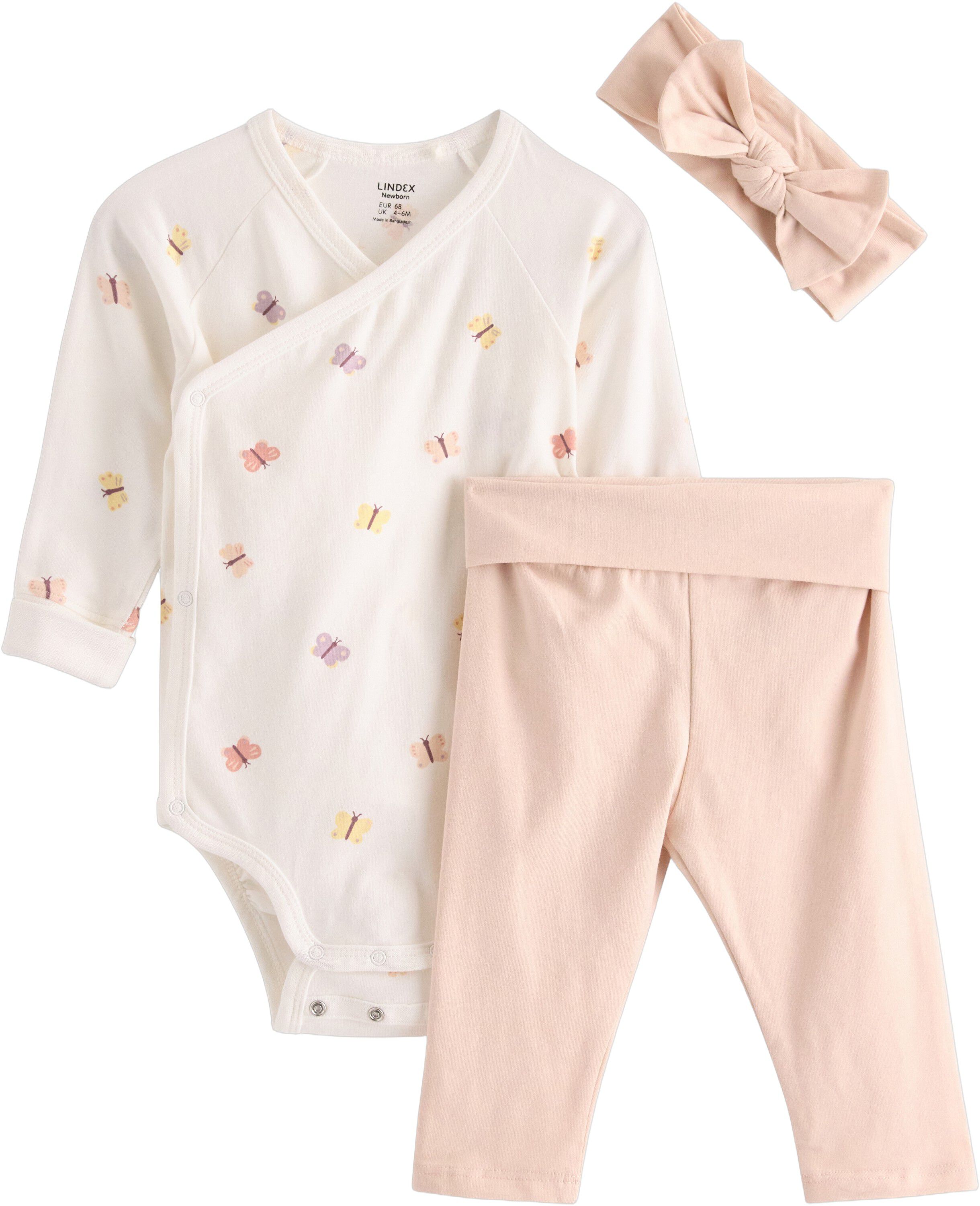 3-piece jersey set with a wrap body