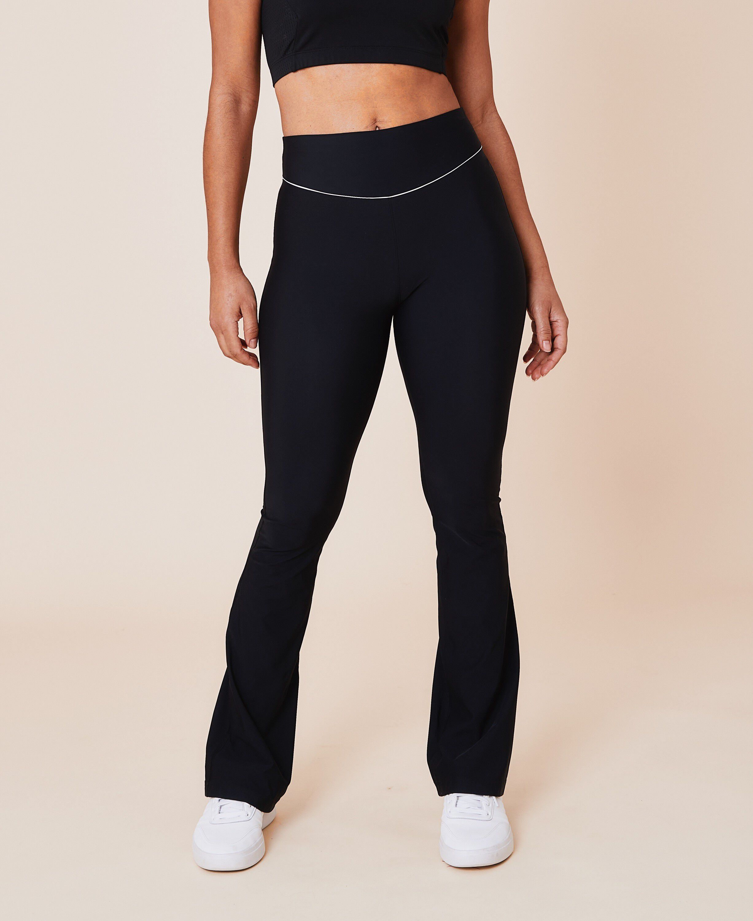 Peak high-waist flared brushed leggings - Ocean