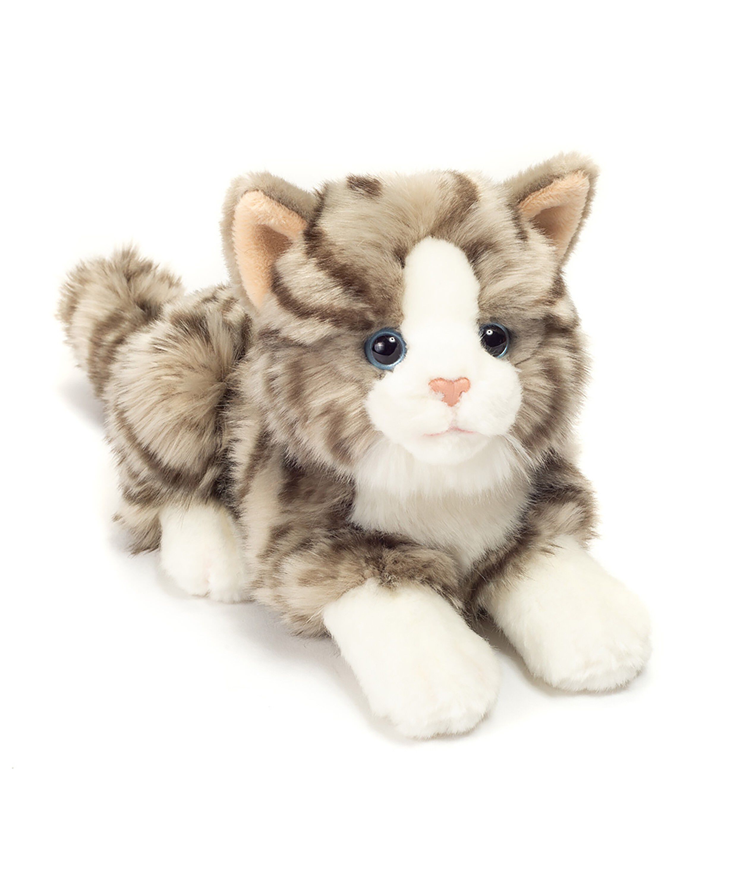 Teddy Hermann - Liggende kat gr&aring; 20 cm
