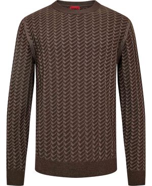Jacquard-structure sweater in cotton