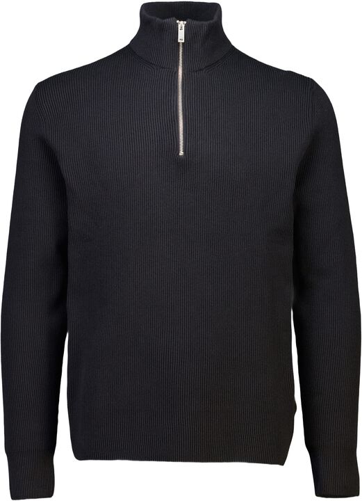 Half zip rib knit
