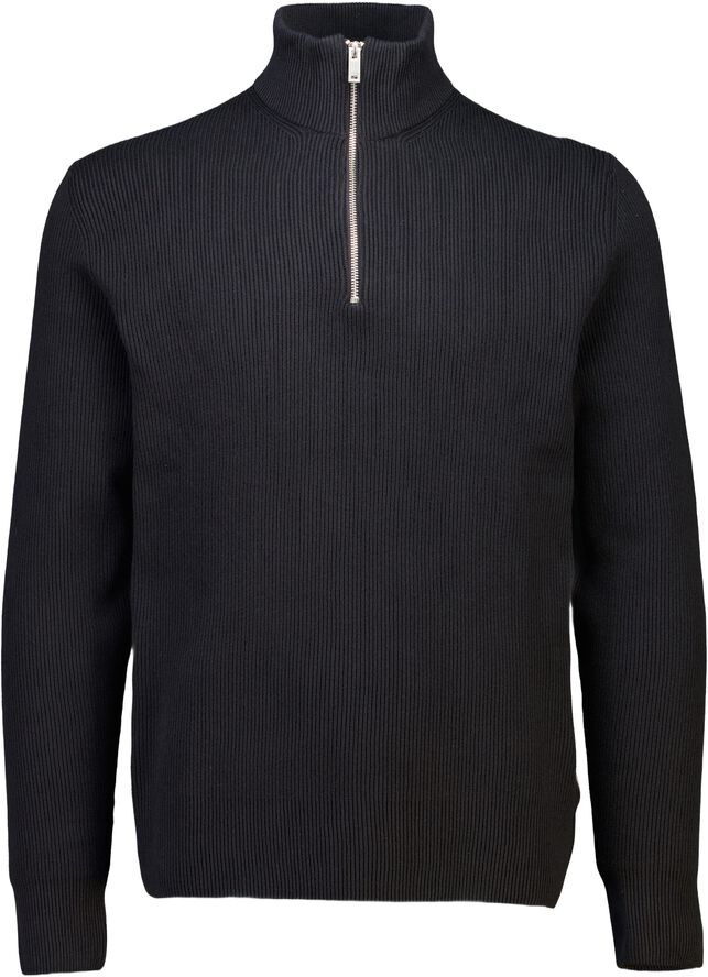 Half zip rib knit