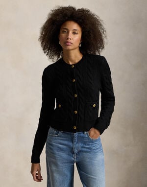 Cable Wool-Cashmere Cardigan